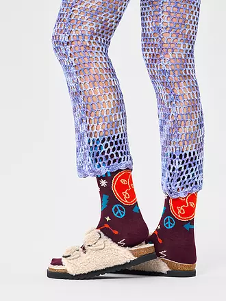 HAPPY SOCKS | Damen Socken 36-40 ZWILLING dark red | 
